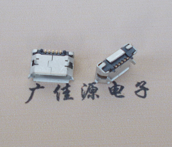 惠阳Micro USB 5pin接口 固定脚距6.4插板有柱卷边