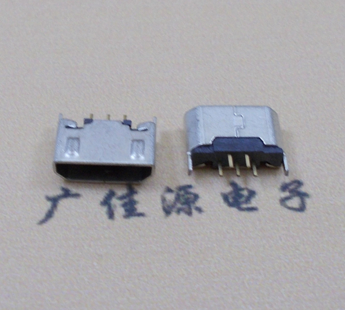 惠阳迈克USB 180度母座5p直插带地脚1.5端子直口