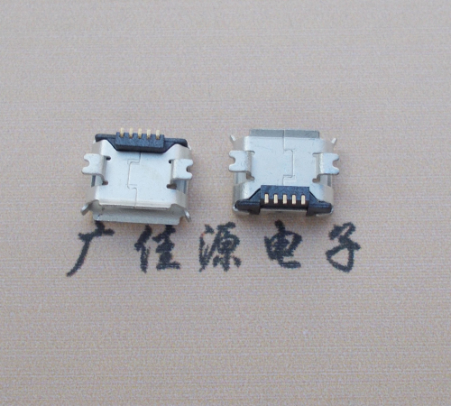 惠阳Micro USB 5PIN接口,B型垫高0.9mm鱼叉脚贴片雾锡卷边