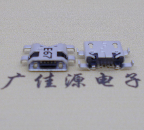 惠阳Micro usb 反向沉板1.2mm接口四脚插直边无导位