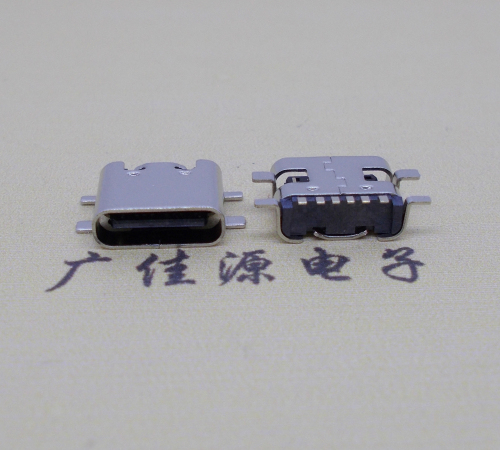 惠阳Type-C6P母座四脚全贴无弹片连接器