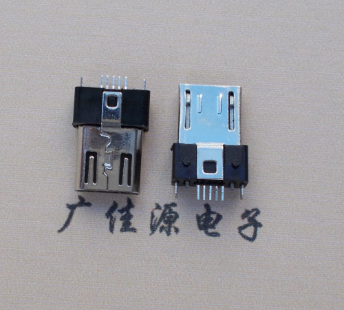 惠阳MICRO USB 5P公头B型SMT贴板带柱