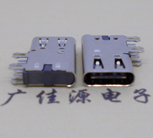 惠阳侧插USB3.1接头座子.90度type-c母座.6p侧插连接器