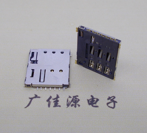 惠阳NANO SIM 自弹式卡座 1.37H 带CD测试7Pin 手机卡座连接器